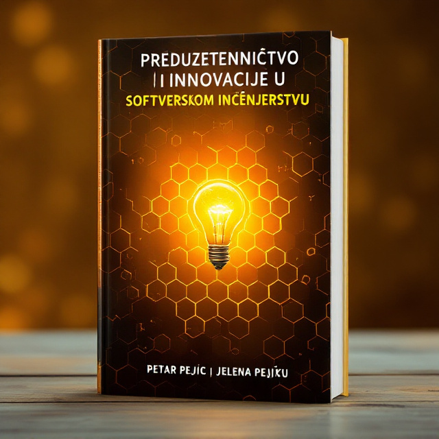 The cover features an abstract honeycomb pattern in honey color, representing innovation and interconnectedness. In the center, there is a vibrant honey-colored light bulb, symbolizing entrepreneurship and creativity. The background is a gradient from a warm honey color to a darker shade, adding depth and dimension to the design.