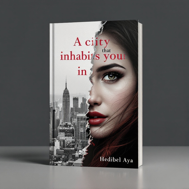 The cover features a split image of a city skyline and a woman's face. The city skyline is in black and white, representing the protagonist's unhappy and unfulfilled life. The woman's face is in color, showing her emotions and transformation throughout the story. The two images are divided by a jagged line, symbolizing the separation and turmoil she experiences.