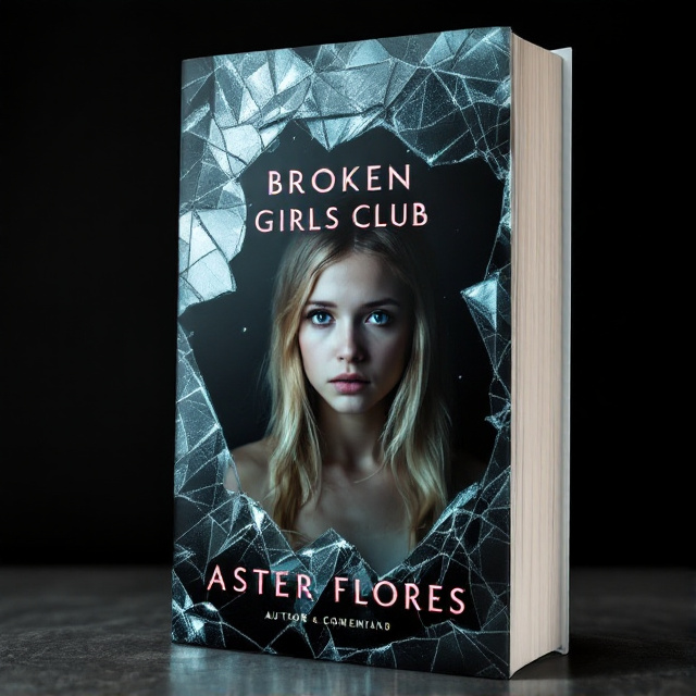 The cover features a young blonde girl standing behind a shattered mirror. The broken pieces of the mirror reflect her sad and anxious expression. The overall visual style is dark and mysterious, evoking a sense of unease and anticipation.