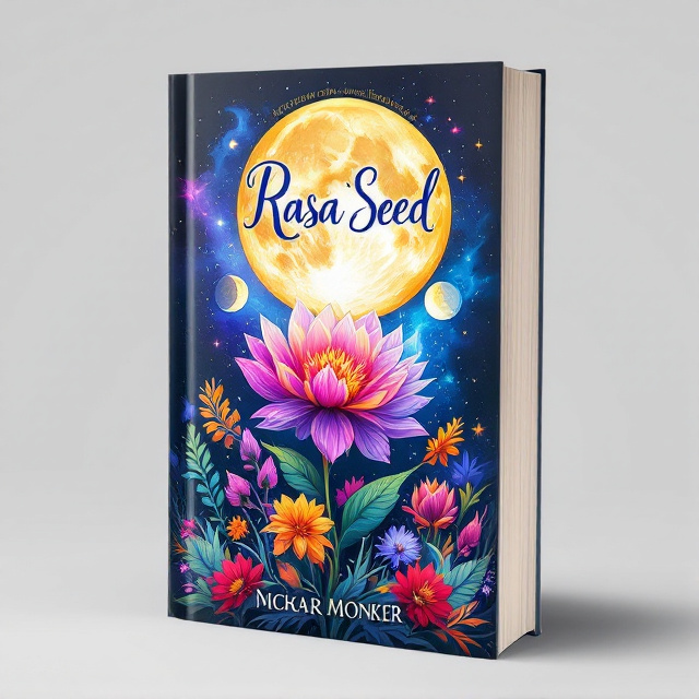 The cover features a vibrant and colorful illustration of a blooming flower surrounded by the phases of the moon. The flower represents growth and transformation, while the moon symbolizes mystery and magic. The elements of water, wind, earth, and fire are subtly incorporated into the background, adding a sense of energy and harmony to the composition.
