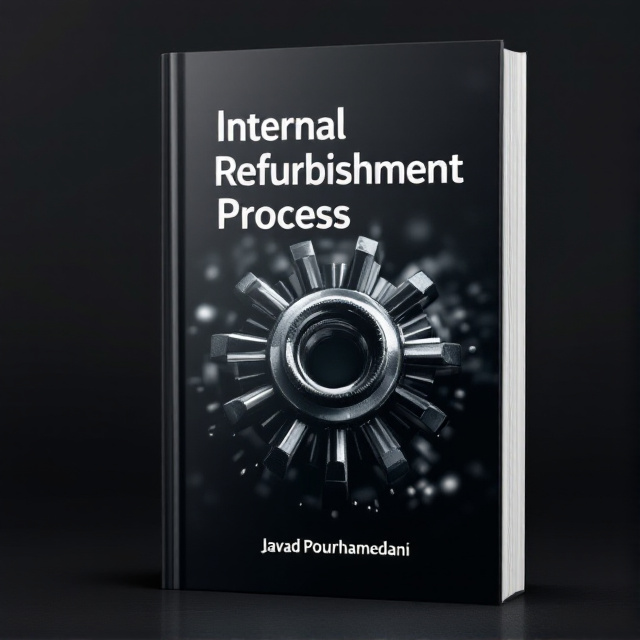The cover features a close-up image of a mechanical spare part, such as a gear or a bolt, with a refurbished look. The image is placed in the center of the cover, with a dark background to create contrast.
