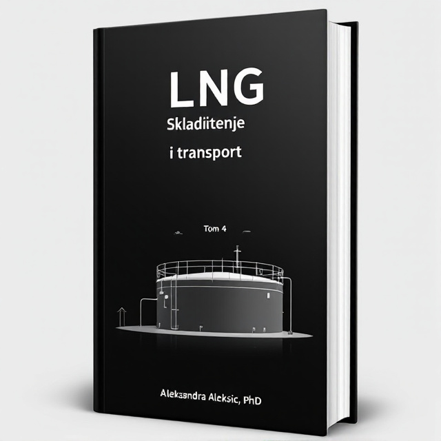 The cover features a minimalistic black background with a focus on a double wall LNG storage tank at the center. The tank is depicted in a clean and modern style, highlighting its importance in the book's content.