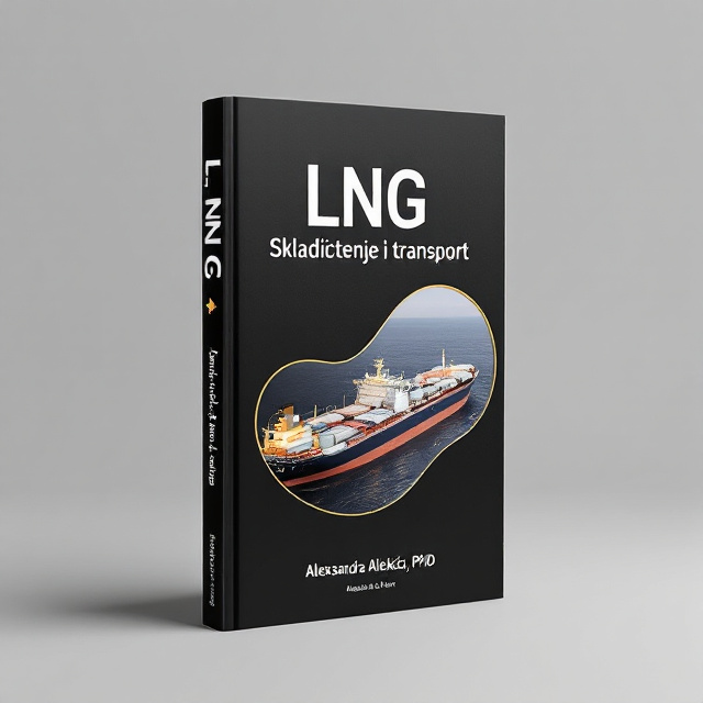 The cover features a minimalist black background with a callout shaped like a glass, representing a double-walled tank. Inside the callout, there is a map of Algeria, with the England coast highlighted. The map leads the viewer's eyes towards a detailed illustration of an LNG tanker, symbolizing the journey of transport.