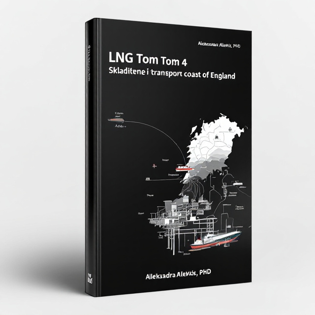 The cover features a minimalist black background with a callout shaped composition guiding the viewer's eye from Algeria to the coast of England. The visual elements include a map, a burried double wall tank, and an LNG tanker, representing LNG storage and transportation.
