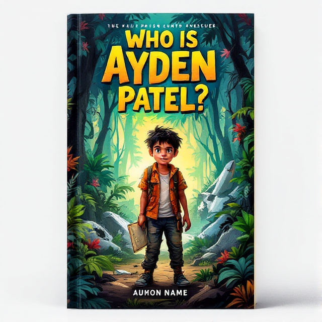 The cover features a vibrant and dynamic illustration of a young boy standing in a dense jungle, with a plane wreckage in the background. The boy is shown injured but determined, with a map in his hand and a sense of adventure in his eyes. The colors are bold and eye-catching, reflecting the excitement and fear in the story.