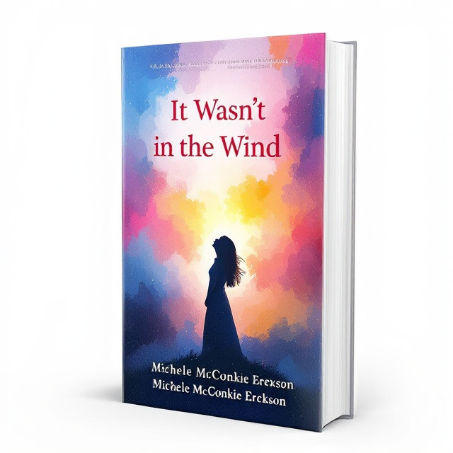 The cover features a minimalist design with a vibrant and abstract background. In the center, a silhouette of a woman is depicted, looking up towards a source of light. The colors are bold and eye-catching, representing the wonder and joy found in the memoir.