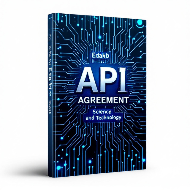 The cover features a futuristic circuit board pattern in shades of blue and silver, with glowing lines and dots representing the interconnectedness of technology. In the center, a bold, metallic "API" symbol shines brightly, symbolizing the central focus of the book on Application Programming Interfaces. Surrounding the symbol are scattered lines of code, representing the technical aspect of the subject matter.