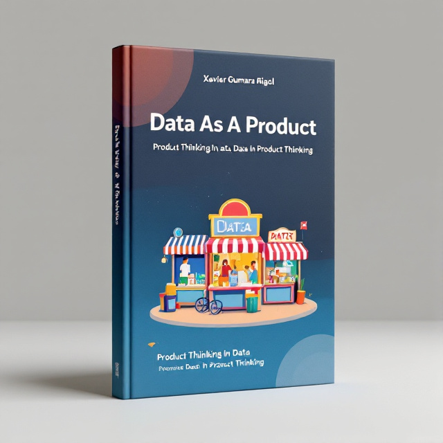 The cover features three street market spots representing the concept of a data market offering data products. The spots are arranged in a triangular formation in a bold and clean design. The overall color palette is a combination of contrasting colors, creating a visually appealing contrast.