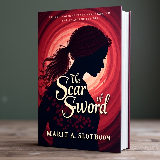 The cover features a swirling dark red wine motif in the background, symbolizing growth and resilience. In the center, there is a silhouette of a female soldier with dark red hair, representing strength and courage. The composition is balanced and impactful, capturing the essence of the historical fiction genre.