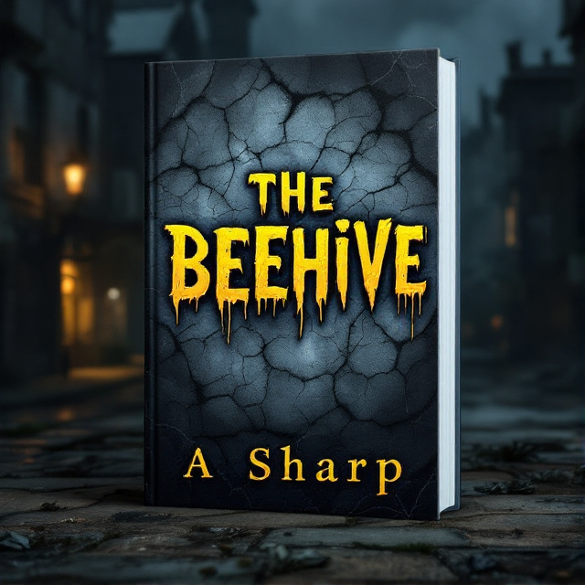 The cover features a close-up image of a menacing beehive, with dark shadows and cracks in its surface. The beehive is juxtaposed against a backdrop of a gloomy, old city, with flickering streetlights and an eerie mist. The overall tone is unsettling and eerie, invoking a sense of impending horror.