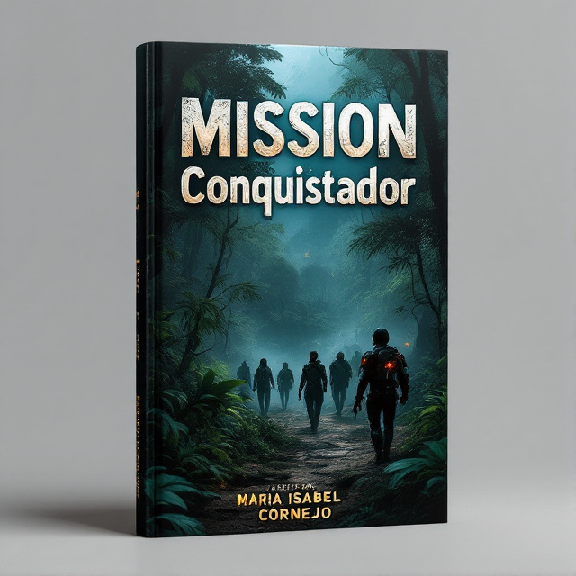 The cover features a mysterious jungle landscape with dense foliage and towering trees. In the foreground, there is a small group of explorers wearing futuristic armor, carrying advanced weaponry, and cautiously making their way through the wilderness. The atmosphere is shrouded in darkness, with ominous shadows and eerie glowing lights.