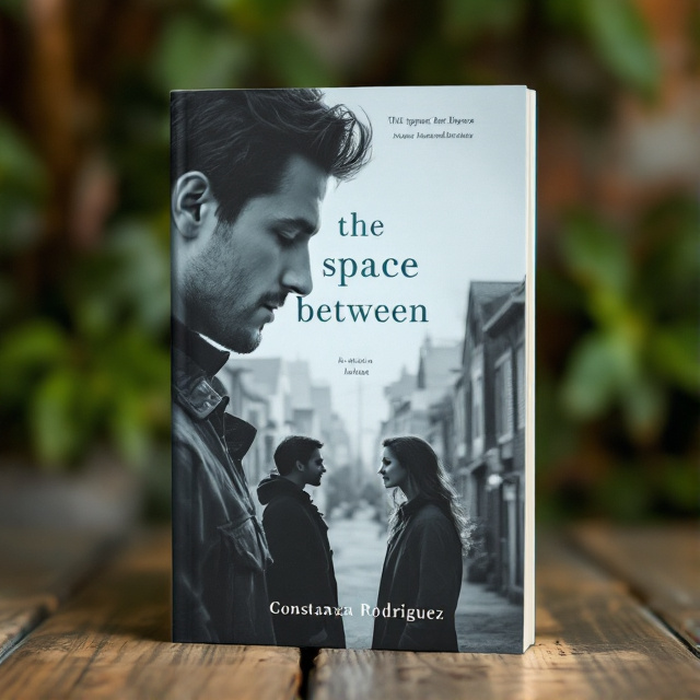 The cover features a close-up shot of two people, a man and a woman, standing facing each other with a neighborhood background. The image is portrayed in black and white with a hint of aqua, giving it a nostalgic and romantic feel. The characters are shown in an intimate moment, expressing the emotional tension between them.