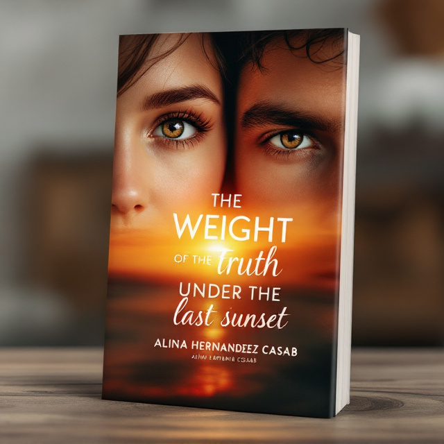The cover features a close-up image of a young couple, with the girl's light brown eyes positioned at the top and the boy's dark eyes at the bottom. The girl's eyes express love, while the boy's eyes show a mix of love and sadness. The background is a soft and glowing sunset, representing the last moments of the day.