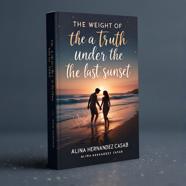 The cover features a serene beach scene at dusk, with the ocean waves gently crashing onto the shore. In the foreground, a young man and woman playfully splash each other in the water, illuminated by the soft light of the setting sun. Above them, a star-filled sky adds a touch of magic to the scene.
