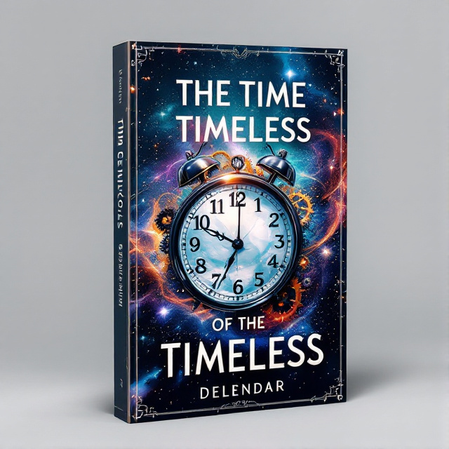 The cover features a stunning image of a galaxy with vibrant colors and swirling stars. The central focus is a clock, partially transparent, with gears and cogs floating around it. The clock represents time, while the galaxy symbolizes the vastness of the universe.