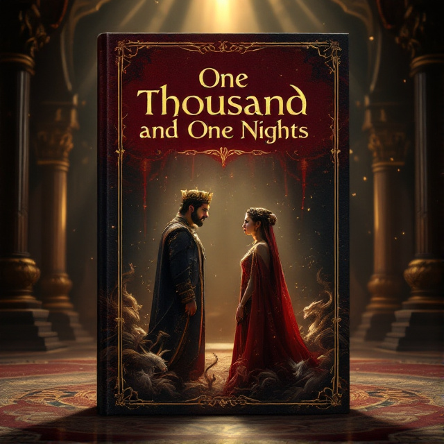 The cover features a large image of the king and queen standing face-to-face in the grand palace. The king is portrayed as stern and authoritative, while the queen exudes a sense of vulnerability. Surrounding them are mythical creatures, enhancing the magical and enchanting elements of the story. The background is a mix of deep reds and blacks, with beams of golden light breaking through the shadows.