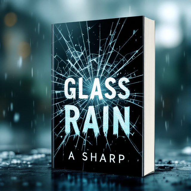 The cover features a close-up of a shattered glass pane, with raindrops cascading down it. The shattered glass reflects the author's name, A Sharp, in an ominous and distorted manner. The overall tone is dark and gritty, conveying a sense of mystery and danger.