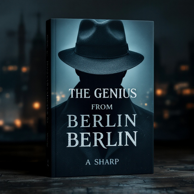 The cover features a close-up image of a mysterious figure wearing a fedora hat, with half of their face hidden in shadow. Behind them, there is a dark and foggy cityscape of Berlin at night. The title of the book is displayed in bold, white letters, with a subtle grunge texture effect. The author's name is placed at the bottom in a smaller, elegant font.