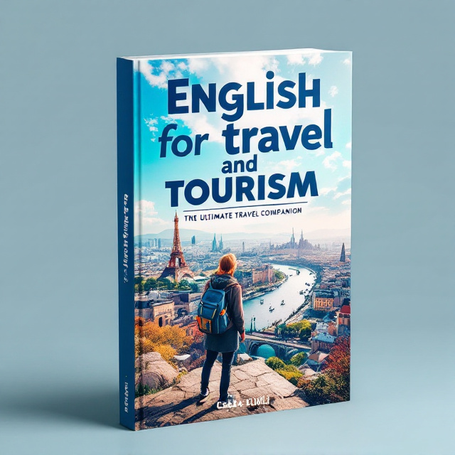 The cover features a stunning photograph of a famous tourist destination, such as the Eiffel Tower or the Statue of Liberty, with a traveler exploring the surroundings. The image is vibrant and captures the essence of travel and exploration.