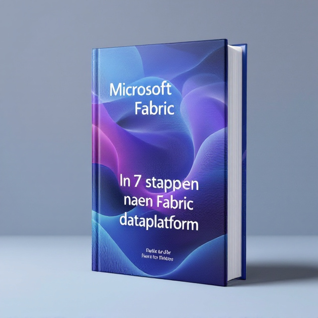 The book cover will feature a clean and modern design with a vibrant color palette inspired by Microsoft Fabric. The background will be a gradient of blues and purples, representing the technological and scientific aspect of the book. In the center, there will be a stylized illustration of fabric or threads, symbolizing the creation of a dataplatform. The title will be placed at the top in bold white letters, while the subtitle will be placed at the bottom in a contrasting color.