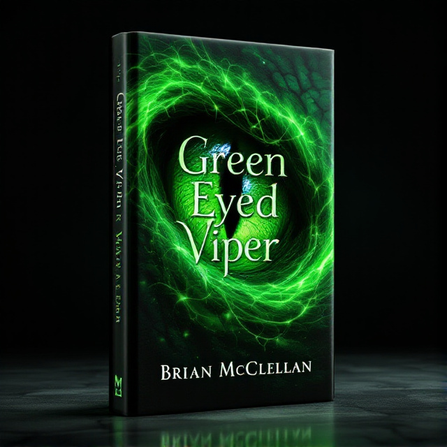 The cover features a close-up image of a green viper eye, with intense and captivating detail. The eye is surrounded by a swirling mist of magical green energy, adding an element of fantasy. The background is dark, setting a mysterious and intriguing atmosphere.