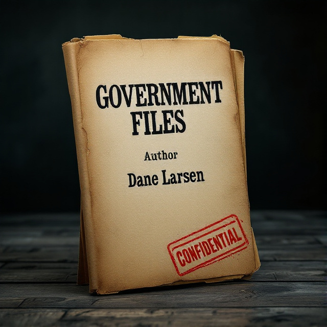 The cover features a close-up image of a government file folder, worn and tattered, with a red confidential stamp on it. The folder is placed in the center of the cover, with a dark and gloomy background, creating a mordant and melancholy mood.