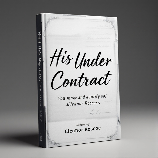 The cover features a close-up image of a handwritten contract, with the title "His Under Contract" written in elegant script font across it. The background is a simple black and white color scheme, with the contract's text and signature lines visible.