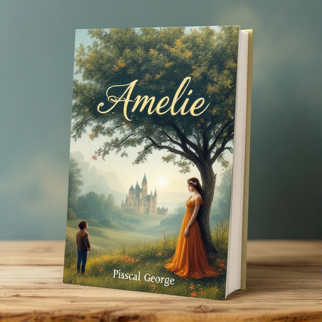 The cover features a romantic scene with a tree in the foreground, symbolizing growth and stability. In the distance, there is a castle, representing mystery and intrigue. A young woman wearing a crown stands next to the tree, portraying the idea of a queen. A beggar boy is depicted beside her, symbolizing the contrast between wealth and poverty. The overall atmosphere is infused with a mix of emotions, including sadness, confusion, and joy.