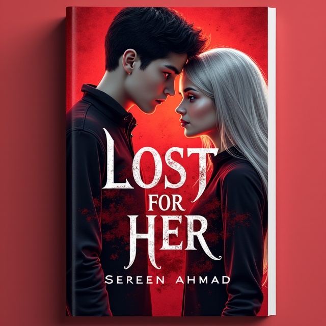 The cover features a close-up shot of the two main characters, the boy and the girl. The boy is standing beside the girl, using his blood manipulation power, with his black hair and red eyes emphasized. The girl is shown watching in awe, with her silver hair and yellow eyes capturing attention. The background is a mix of vibrant red and silver colors, representing the tension and power in the story.
