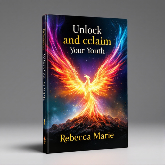 The cover features a vibrant phoenix rising from a pile of ashes, symbolizing rebirth and rejuvenation. The phoenix is surrounded by colorful rays of light, representing healing and alignment.