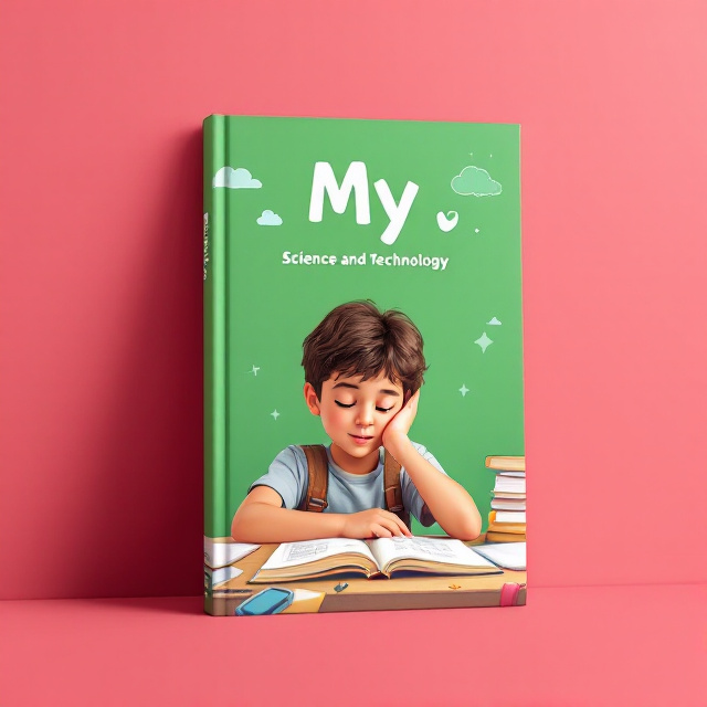 The book cover features a vibrant green background with an illustration of a student deep in concentration while learning. The image is placed centrally, occupying most of the cover space.