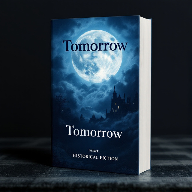 The cover features a stunning night sky with a full moon surrounded by dark clouds. The moonlight illuminates a silhouette of a historic building in the background, adding a mysterious and historical element to the design.