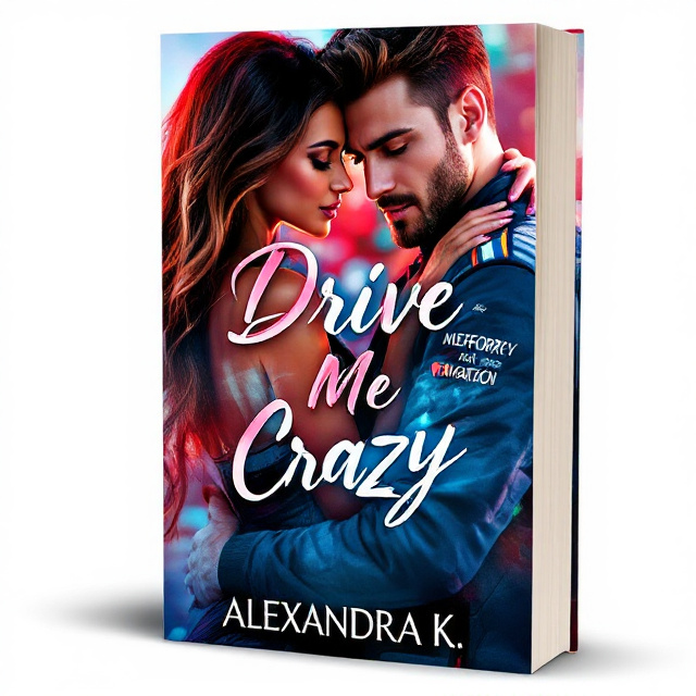 The cover features a close-up of the Spanish-Australian dancer girl with long brown hair and blue eyes, passionately embracing the Formula 1 driver, who resembles Lando Norris. The background shows a mix of vibrant red and blue colors, symbolizing love and passion.