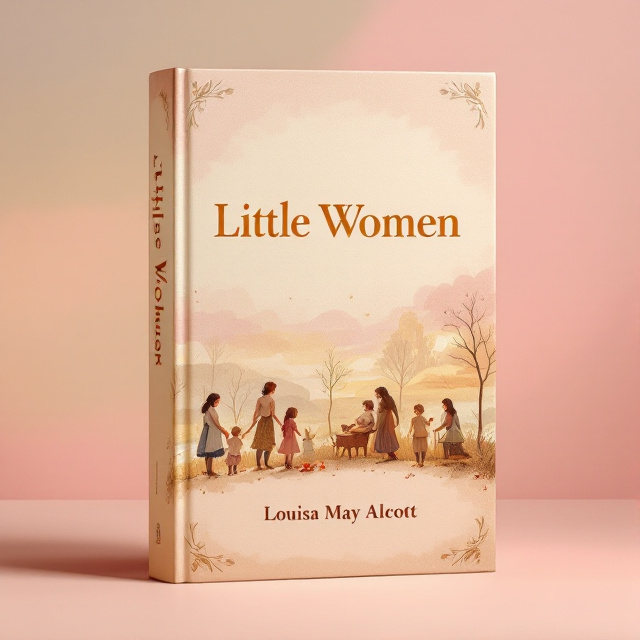 Four small scenes illustrating important stages in the sisters' growth, arranged in a curved timeline from left to right. The scenes are detailed and capture rich emotions, showcasing warmth, nostalgia, and growth. The background is a soft gradient of pink, golds, and yellows.