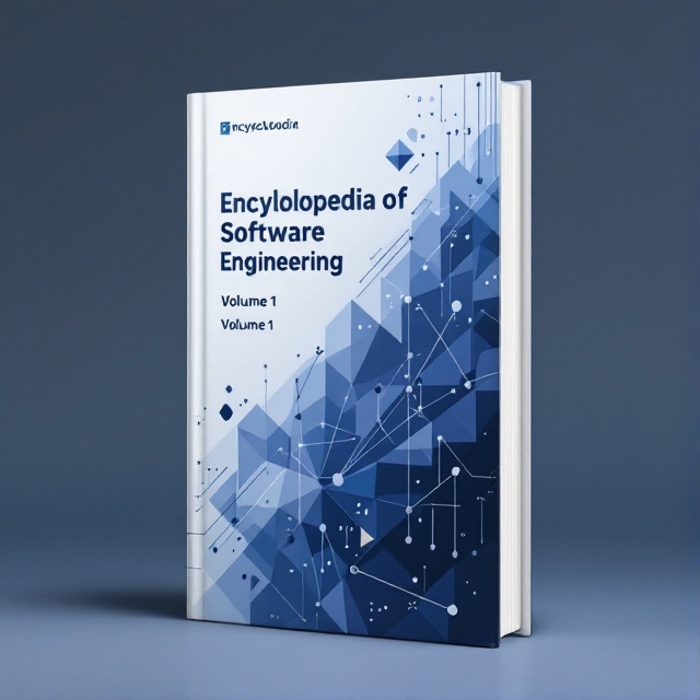 The cover features an abstract representation of software code in the form of geometric shapes and lines. The colors used are predominantly shades of blue and gray, giving a modern and technological feel to the design.
