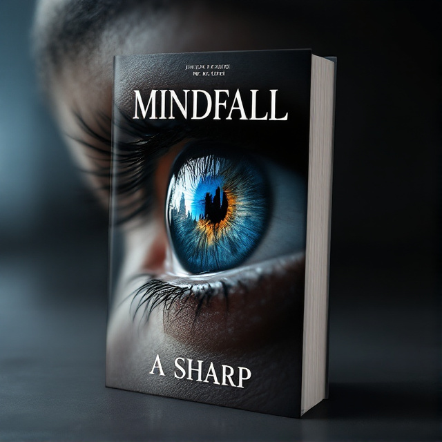 The cover features a close-up of a person's eye, with a reflection of a mysterious cityscape in the iris. The person's eye is partially concealed by a shadow, adding an element of intrigue and hinting at the thriller and mystery genre.