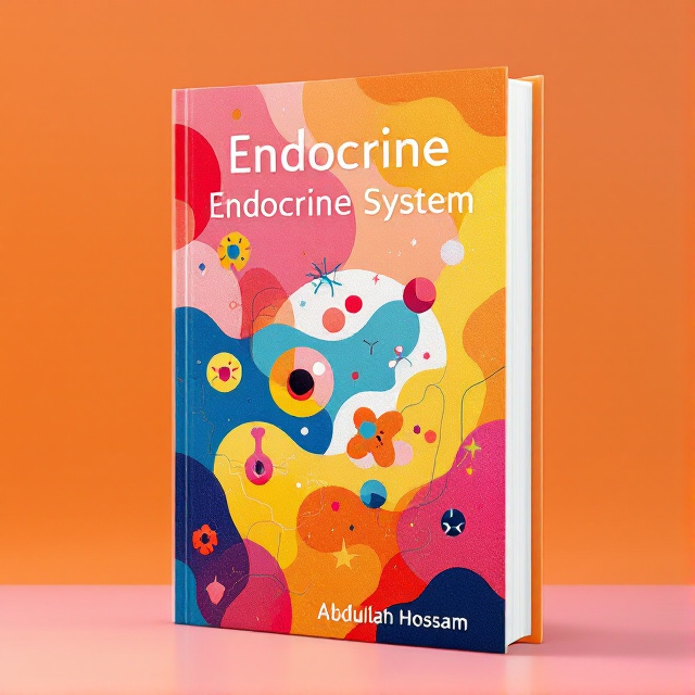 The cover features an abstract illustration of the endocrine system, with vibrant and contrasting colors to evoke a sense of happiness and energy. The main focus is on the glands and hormones, depicted in a simplified and stylized manner, creating an eye-catching visual. The background is a gradient of warm colors, adding depth and dimension to the design.