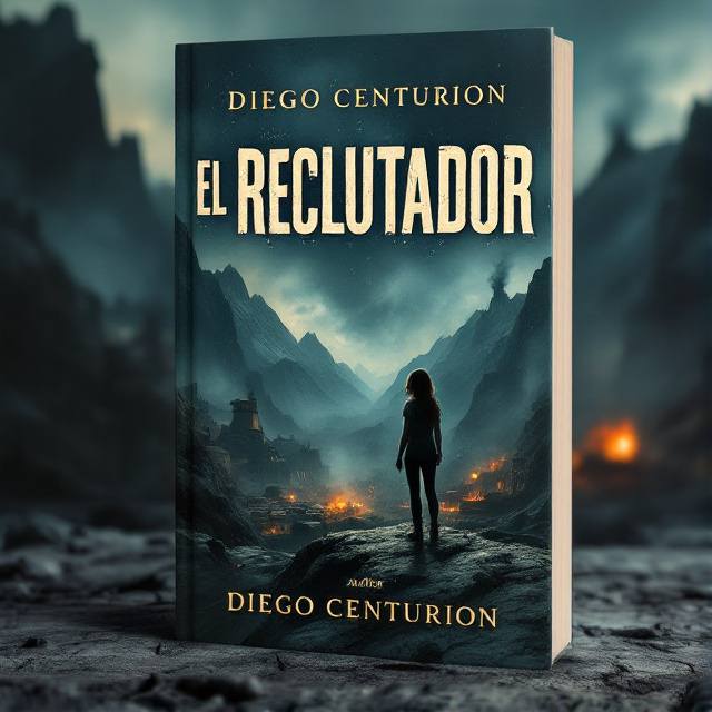 The cover features a girl in the foreground, standing on a rocky cliff overlooking a dystopian village. In the background, there are towering mountains and a smoking mine. The overall style is dark and gritty, with a sense of despair and dread.
