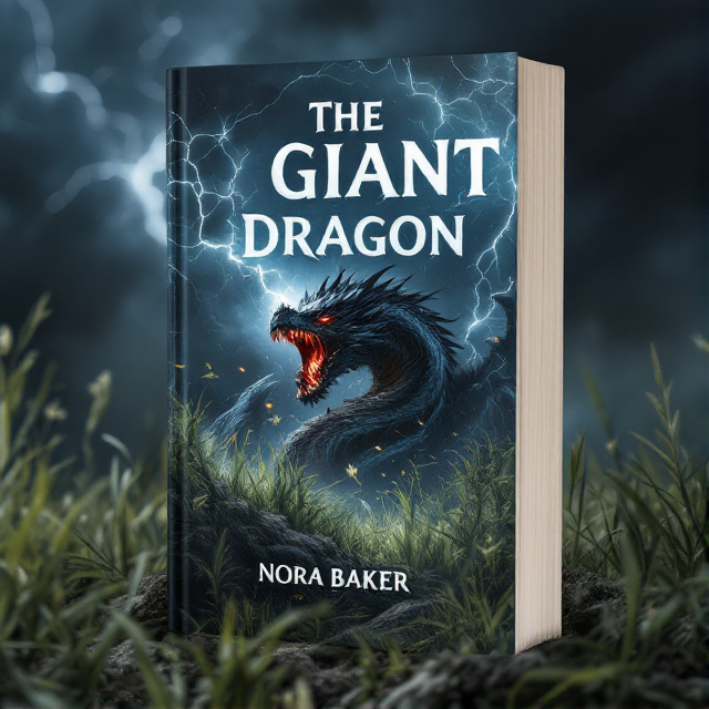 The cover features a giant dragon roaring in the foreground, with thunder and lightning illuminating the dark sky in the background. The dragon is surrounded by flying grass, creating a sense of movement and intensity.