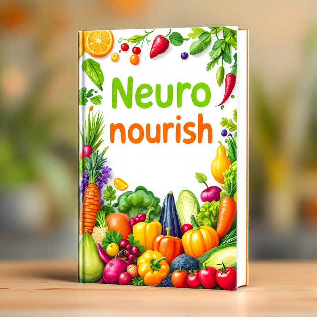 The cover features a vibrant and colorful illustration of various healthy foods and vegetables arranged in a playful and fun manner. The vegetables are depicted in a whimsical style, with bright colors and exaggerated shapes, giving the cover a lively and energetic feel.