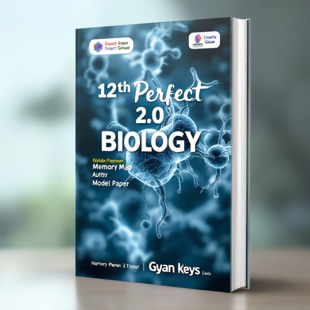 The cover features a large image of a bacteriophage in the background, representing the biology theme of the book. The image is slightly faded to create a subtle effect. On the top left corner, there is a memory map, while on the bottom right corner, there is a Gyan guru logo. The Smart Keys logo is placed on the top right corner, and the Competitive Corner logo is placed on the bottom left corner. In the center, there is a model paper image. The cover also includes the title, author name, and additional text.