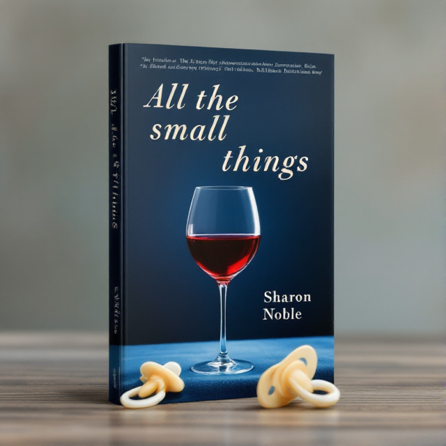 The cover features a close-up of a wine glass, half-filled with red wine, against a dark blue background. In the foreground, there is an abandoned dummy/pacifier lying on the table next to the wine glass.