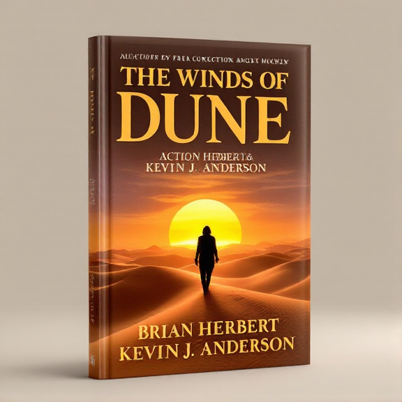 A silhouette of a person walking across a vast expanse of sand dunes with the setting sun in the background. The person's figure should be detailed enough to show movement and tension.