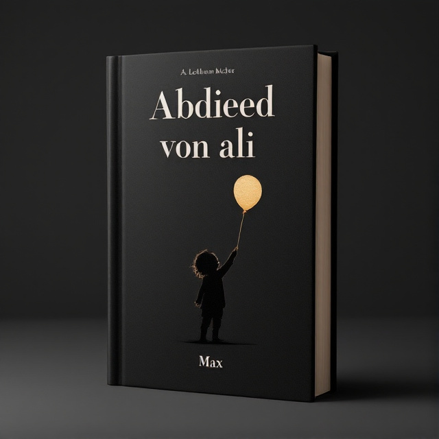 The cover features a black background with a silhouette of a young child holding a balloon, symbolizing letting go. The child's sad expression is evident, capturing the emotion conveyed in the book. The title "Abschied von ali" is placed at the top in a bold and elegant font, while the author's name, Max, is positioned at the bottom in a simpler font.
