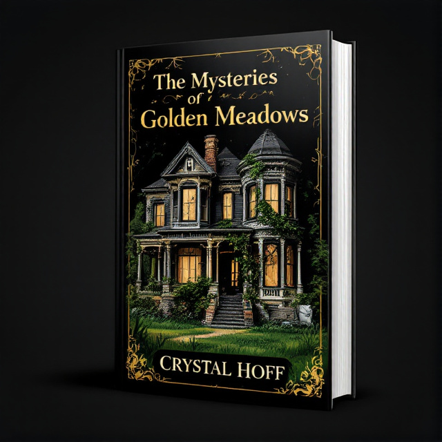 The cover features an illustration of an abandoned Victorian house with boarded-up windows and an overgrown lawn with vines taking over the outside. The house is set against a black background, with gold accents highlighting the details of the house and the title.
