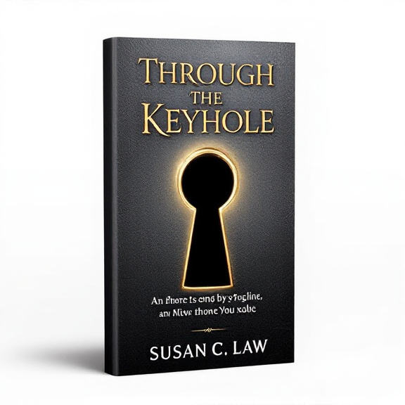 The cover features a dark gray background with a large, gleaming metallic keyhole in the center. The keyhole is illuminated by a soft, focused light, creating a sense of mystery and anticipation.