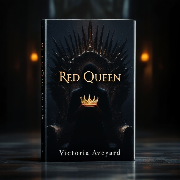 The cover features a dark and mysterious throne room with dim lighting. In the center stands a shadowy silhouette holding a gleaming golden crown. The silhouette is slightly blurred, adding to the air of intrigue and mystery.