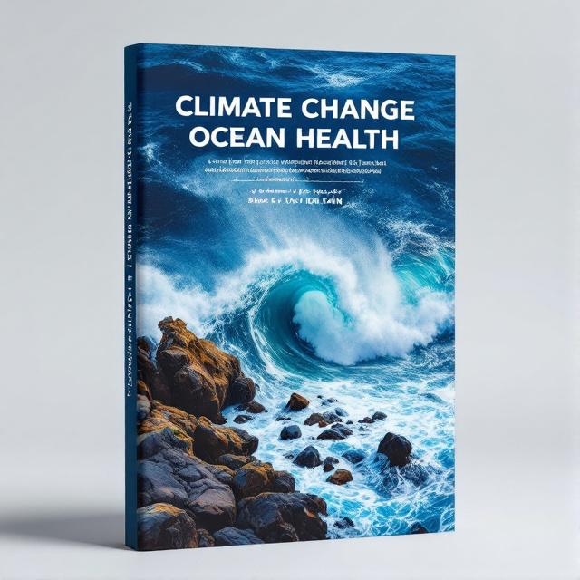 The cover features a vibrant and dynamic image of an ocean wave crashing against a rocky coastal ecosystem. The image is centered and fills most of the cover, creating a sense of movement and energy. The colors used are rich and deep, representing the depth and complexity of the ocean and its importance in climate change.