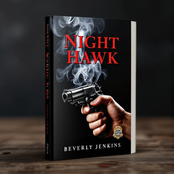 The cover features a close-up of a hand holding a vintage pistol, with smoke swirling around it. In the corner of the cover, a bounty hunter's badge glints, adding an element of danger. The overall style is sleek and dramatic, capturing the tension and attraction of the action romance genre.