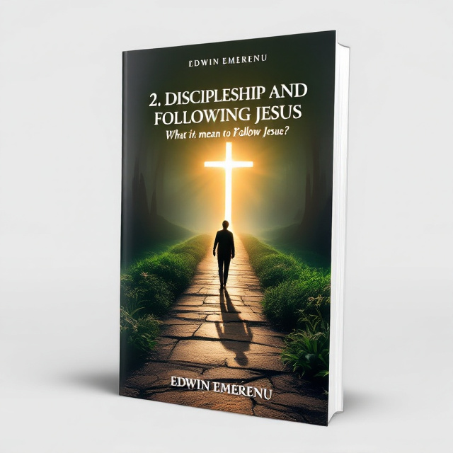 The cover features a silhouette of a person walking on a path that leads towards a shining cross. The path is surrounded by lush greenery, symbolizing growth and spirituality. The title and author name are placed at the top and bottom of the cover respectively, with a subtle font style that complements the overall design.